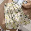 Pantalones Anchos de Verano 2026 Nuevos de Algodón y Lino Lavados Estampados Tie-Dye Estilo Vacacional Transpirables Artísticos Casuales