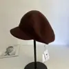 Gorra tipo boina de ala suave 100% lana estilo japonés para mujer, Nueva, Otoño e Invierno, Vintage Casual Cálida, Gorra de béisbol moderna