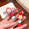 Pasador de Flor con Lazo de Color Contrastante Pinza Lateral para el Cabello Flequillo Roto para la Frente de Mujer 2025 Nuevo Pasador Accesorios para el Cabello Venta al por Mayor