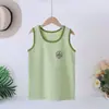Camiseta regata de algodão puro para meninos, camisola para meninas, roupa íntima camada base, regata pequena para crianças, tamanhos médio e grande para crianças, estudantes, regata sem mangas para usar por cima