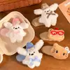 Lindo Pasador de Pelo de Conejo de Peluche Clip Lateral de Corazón de Niña Dulce Pasador de Muñeca Accesorio para el Cabello