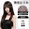 Peluca de cabeza completa para mujer, aspecto natural, corte de princesa estilo japonés, voluminosa, no necesita peinar el cabello, cabello largo liso, peluca para adelgazar el rostro para uso diario