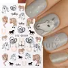 Pegatinas Transfronterizas para Uñas: Año del Caballo Año Nuevo Line Art, Dibujo Animado de Caballo, Flores, Caballo Galopando Pegatinas Adhesivas para Uñas