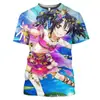 Camiseta Casual Unissex Pulôver Manga Curta Estampa 3D Meninas Fofas de Anime Novo Estilo Transfronteiriço Fonte de Suprimento