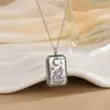 Collar con Colgante Personalizado de Acero de Titanio y Acero Inoxidable Chapado en Oro de 18 Quilates, Tarjeta de Tarot, Moda de Lujo Europea y Americana de Alta Gama para Mujer