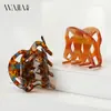 Pinza de ácido acético coreana de alta gama Wjia pinza simple hueca para cabello medio pinza de tiburón leopardo pinza alta para cola de caballo