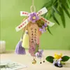 Pingente de Leque de Bambu do Festival do Meio Outono, Leque Tecido de Bambu para Pendurar na Porta, Sachê Interno com Sino, Decoração de Porta de Entrada, Ornamento Tradicional Chinês para Pendurar no Carro, Novo Estilo Chinês