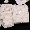 Primavera e Outono Novo Conjunto de Pijama Infantil de Manga Comprida Fino Solto Respirável Desenho Animado Meninas Casa Algodão Nuvem Vazia Verão
