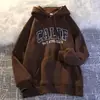 Sudadera con capucha estilo americano para hombre, primavera y otoño, marca de moda, forro polar, prenda superior estampada, estilo coreano, corte holgado, chaqueta casual para estudiante