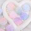 Larga flocking color transparente floración espiral rosa haciendo DIY funda para teléfono móvil caja de almacenamiento de pegamento de crema pinza para el pelo decoración
