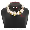 N12738 Creativo Transfronterizo Exquisito y Hermoso Conjunto de Collar y Pendientes Cortos de Perlas de Imitación para Mujer
