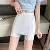 Nuevos pantalones de seguridad acanalados de seda helada para mujer, compartimento de bloqueo triangular, doble capa, anti-exposición, leggings sin costuras para mujer, verano