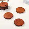 Conjunto de Porta-Copos Redondos Isolados de Madeira Maciça com Suporte, Porta-Copos Doméstico para Chá, Porta-Copos de Madeira Antiderrapante para Restaurante Atacado