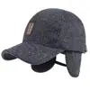 Gorra Otoño e Invierno para Hombres de Mediana Edad y Mayores, Gorra Cálida con Protección para las Orejas Estilo Pato, Gorra de Béisbol Forrada de Felpa para Hombre Mayor, Papá, Abuelo
