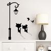 Gatito negro farola decoración habitación sala de estar dormitorio autoadhesivo removible pvc pegatina de pared generación transfronteriza AliExpress