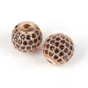 Pingente de Contas Esféricas Redondas de Zircônia com Inlay de Cobre 10mm Inlaid com Diamante Contas Espaçadoras Pingente DIY Feito à Mão Acessórios Contas de Mão