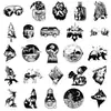 50 Piezas de Pegatinas Góticas Creativas en Blanco y Negro, Pegatinas Impermeables Estilo Punk para Graffiti en Maletas, Pegatinas para Casco de Motocicleta