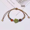 Pulsera de Cerámica Jingdezhen Nueva Pulsera de Cerámica China Joyería Estudiante Estilo Tíbet Cuerda Trenzada a Mano Puesto Regalo para Estudiante