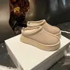 Edição de Luxo Artesanal Lã Integrada Casa do Tio Botas de Neve com Solado Grosso para Mulheres 2025 Novo Inverno Quente Sapatos de Algodão com Bico Fechado