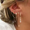 Pendientes de Cadena con Borlas y Incrustaciones de Diamantes Estilo Ins Nuevo Estilo Transfronterizos, Pendientes de Moda Personalizados de Venta Caliente Europeos y Americanos para Mujeres