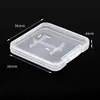 Caja de Almacenamiento para Tarjeta de Memoria Caja de Empaque Ultra-Delgada para Tarjeta Única Caja de Protección de Plástico PP para Tarjeta Única Caja Blanca Pequeña Transparente de Plástico con Tapa para Tarjeta TF