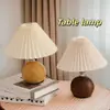 Estilo ins alta aparência luminária de mesa plissada retrô nórdica garota celebridade da internet quarto simples atmosfera de cabeceira luz noturna