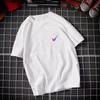 Camiseta de Manga Curta Masculina Marca Tendência Ins Solta Casual Estilo Hong Kong Algodão Puro Camiseta Estilo Coreano Moda Roupa de Casal
