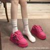 Zapatos Casuales de Plataforma de Suela Gruesa con Cordones de Encaje de Estrella Europea 2025 Nuevo Estilo Caliente de Celebridad de Internet Ins Zapatillas Casuales Super Populares para Mujer
