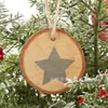 Pode Ser Processado com Amostras, Pilhas de Madeira Redondas Retrô de Camada Dupla, Acessórios de Madeira Decorativos DIY, Enfeites de Artesanato de Madeira para Árvore de Natal