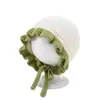 Gorro de punto de encaje de otoño e invierno para bebé niña, dulce sombrero de pescador, gorro de punto estilo coreano de princesa para proteger las orejas