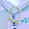 Pulsera de cuerda para el cabello para estudiantes, con temperamento de cuerda para la cabeza tejida a mano con perlas, anillo para el cabello con cola de caballo para adultos, accesorios para el cabello, novedad de verano