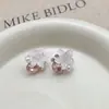 Pendientes de Botón de Flor y Perla Nuevos de Verano 2026 Pendientes de Cristal Azul para Mujer, Diseño Único y Hermoso