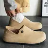 Mocassins masculinos Birkenstock tudo incluído, estilo retrô outono old money em camurça, versáteis para uso em duas direções, com opção de salto, mules slip-on preguiçosos