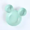 Tazón de Arroz para Niños de Paja de Trigo Tazón de Mickey de Dibujos Animados Plato Combinaciones Plato Vajilla para Bebés Suplementada