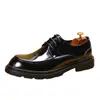 [Envío Gratis] Zapatos Casuales de Cuero Estilo Británico para Hombre, Zapatos Derby Formales de Negocios de Cuero Genuino con Acabado Brillante y Suelas Gruesas