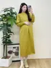 Snow Meifu 2024 Nuevo Vestido de Otoño para Mujeres Embarazadas Estilo Francés Cintura Suelta Adelgazante Base Falda de Punto Moderna