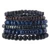 Pulsera de Cuentas de Madera Multicolor de Moda de Venta Caliente Europea y Americana Juego Simple para Combinar con Todo Pulsera de Cuentas para Hombre