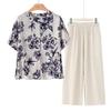 Camisas de Verão de Manga Curta para Mulheres de Meia-Idade e Idosas para Mães 2025 Novo Estilo Camisas Nobres Tops Soltos e Confortáveis