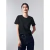 Camiseta de Manga Curta de Fibra de Bambu para Mulheres, Fresca e Confortável, Gola Redonda, Corte Solto, Camiseta Básica Casual Versátil, Engrossada, Atacado, Branca