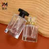 Botella de Perfume de Vidrio Nueva, Compacta y Exquisita, Elegante Botella Vacía de Repuesto de Marca Grande, Botella con Atomizador de Presión Hexagonal, Alta Apariencia