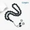 Pulsera de Cuentas de Oración Árabes Pakistaní de Nuevo Estilo con 33 Cuentas de 12*14mm, Cuentas de Oración de Doble Extremo