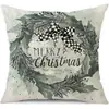 Juego de Fundas de Almohada Transfronterizas para Navidad Europea y Americana, Funda para Cojín de Sofá de Sala de Estar, Funda para Almohada de Cintura con Reno Papá Noel Árbol, Suministro de Fábrica