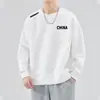 Sudadera para hombre 2025 otoño estilo americano holgada manga larga cuello redondo engrosada ropa deportiva pullover modelo moderno peso pesado