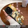 Suporte Fofo de Desenho Animado de Cachorro para Capa de Celular Apple 16PRO iphone15 Olhos de Pupila Pele de Ovelha 14 Silicone 13