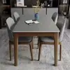 Mesa de jantar e conjunto de cadeiras em placa de rocha italiana mesa de jantar moderna para casa toda em madeira maciça apartamento pequeno luxo leve retangular mesa de jantar ocidental