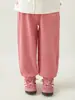 Calça jogger infantil Wulibu, nova para o outono, cor sólida, simples, versátil, com punho, casual e amiga da pele, calça de moletom