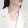 Collar de Lazo para Mujer Plata S925 Corona Nicho Verano Cadena para Suéter de Princesa Lleno de Espíritu de Hada Regalo para Novia