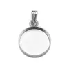 Yb Yabin Joias de Prata S925 Transfronteiriças Pingente de Colar Geométrico Simples Redondo 16mm Europeu e Americano Pingente de Prata Suporte Vazio