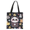 Bolsa de Tutoria para Aluno do Ensino Fundamental Panda Grande Capacidade Poliéster Estampada Bolsa Tote Portátil Bolsa de Aula Bolsa de Ombro Simples e Versátil