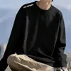 [Envio Rápido] Camiseta Masculina de Manga Longa, Roupa Íntima Masculina de Outono, Corte Amplo, Camada Base Elástica, Camiseta Masculina Estampada